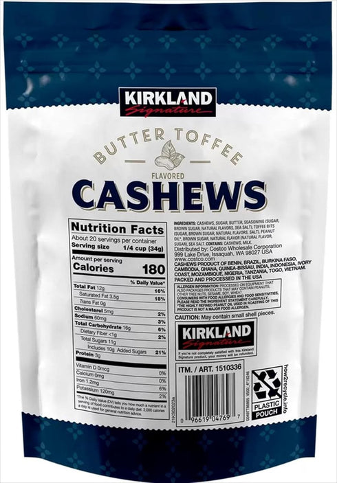 KIRKLAND Butter toffee flavored cashews