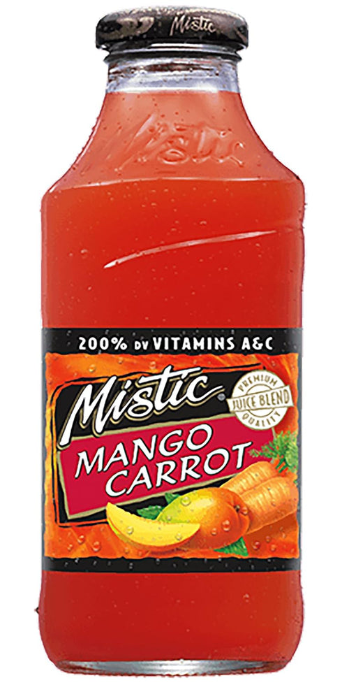 Mystic Mistic Mango Carrot Juice, 16 fl oz (12 Glass Bottles)