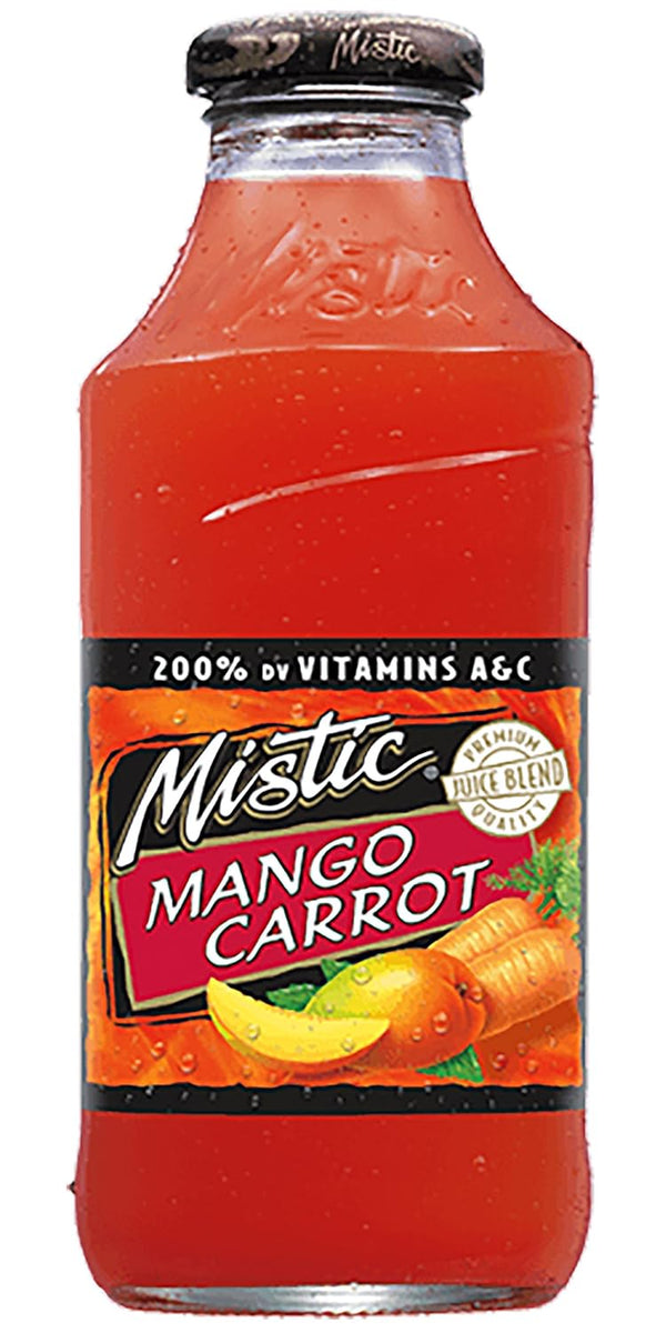 Mystic Mistic Mango Carrot Juice, 16 fl oz (12 Glass Bottles)