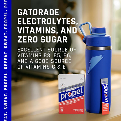 Propel Electrolyte Enhanced Water Drink Mix Powder Packets, 3 Flavor Variety Pack, Zero Calorie Hydration (50 Packets)