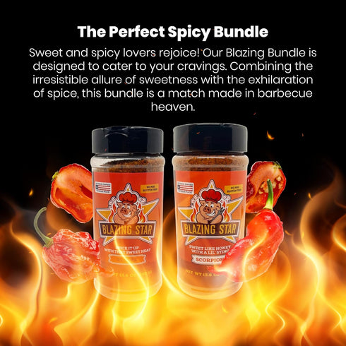 Set (2 Pack) Blazing Star Blazing Bundle Spicy BBQ Rub with Reaper Rub and Scorpion Rub Sweet Heat Seasonings for Ribs