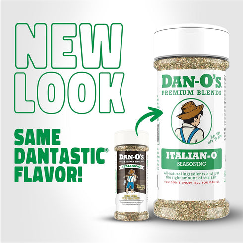 1.7 oz 2 Pack, Dan-O's Italian-O Seasoning, Bottle, Italian Seasoning for Pasta, Pizza, Salad, Veggies and More, Sugar