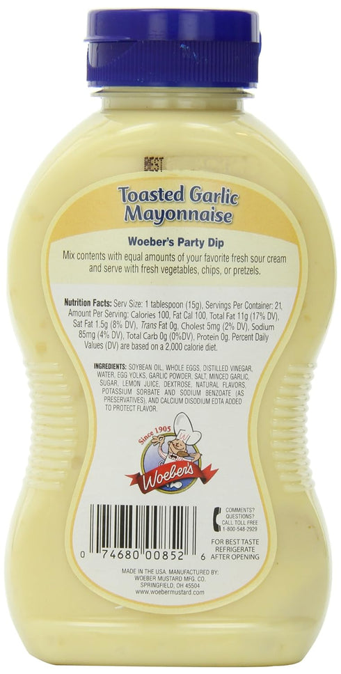 Woeber's 11 Woebers Mayonnaise, Toasted Garlic, Ounce