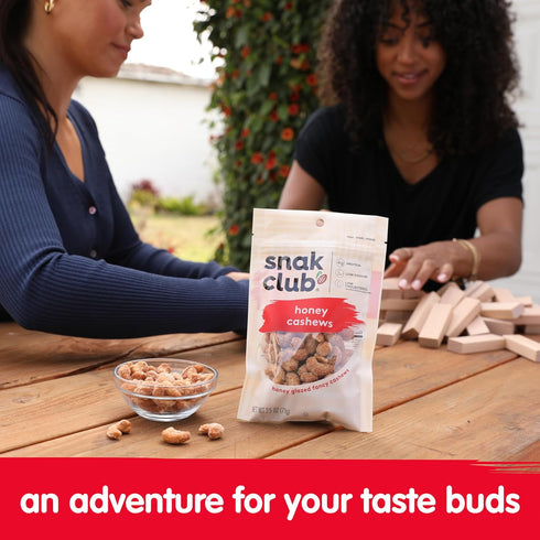 10.5 Snak Club Bags Honey Cashews, Crunchy, Glazed, Gluten-Free, Family Size, Ounce