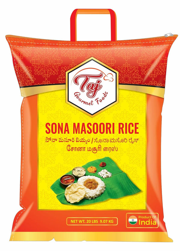 TAJ Gourmet Foods TAJ Sona Masoori Rice, 20-Pounds