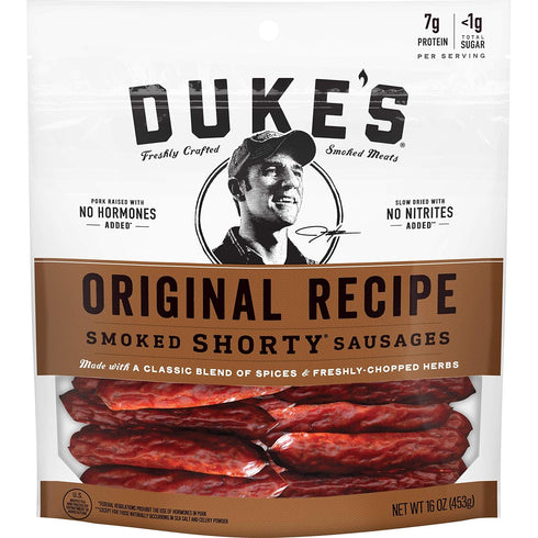 Duke's Original Recipe Smoked Shorty Sausages: Keto Friendly, 16 oz.