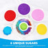 KASVAN 9.2oz 6 Edible Sanding Sugar Sprinkles, Rainbow Sugar Sprinkles, Colors Pink Blue Purple Yellow Green Red