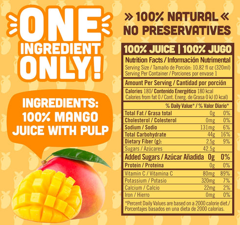 100% 10.8 oz (Pack 12) NILO Mango Juice | Squeezed Mango | NO Sugar added | NOT From Concentrate |