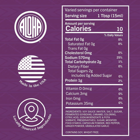 1/2 Aloha Shoyu - Spicy Gluten-Free Hawaiian Teriyaki Sauce - gallon