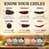 6 Pack (24oz Dried Peppers Bundle - Ancho, Guajillo, Pasilla, Arbol, Chipotle, Cascabel Total). By Amazing Chiles