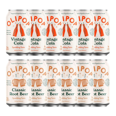 OLIPOP - Old School Classics Variety Pack, Healthy Soda, Prebiotic Soft Drink,