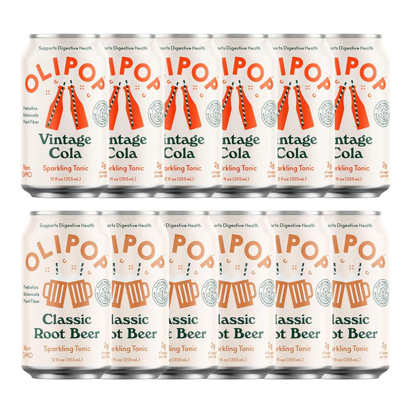 OLIPOP - Old School Classics Variety Pack, Healthy Soda, Prebiotic Soft Drink,