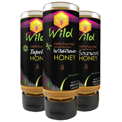 Bee Wild (Formerly Organic Mountains) Honey Connoisseur's Tasting Set - Sourwood Wildflower Tupelo