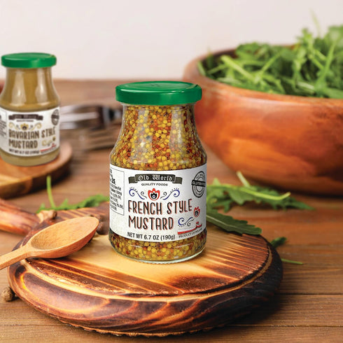 6.7 oz Premium European Mustard Sampler with Bavarian, Polish, Russian, and French Styles