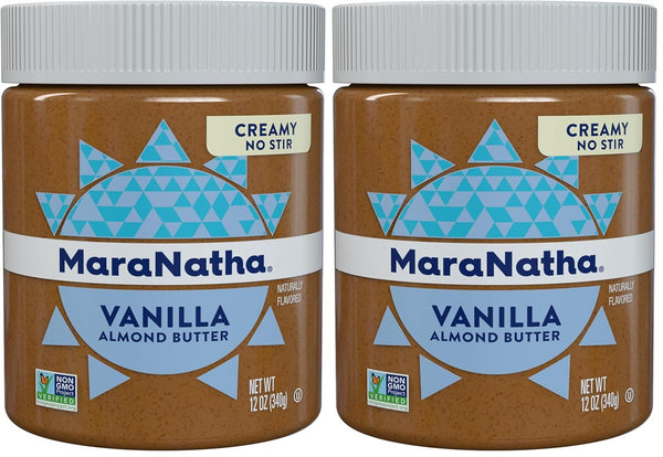 MaraNatha No Stir Creamy Roasted Vanilla Almond Butter, 12 oz Jar (Pack