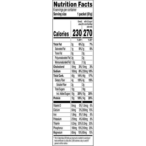 10g Packets, 36 Count Quaker Protein Instant Oatmeal, Banana Nut, Protein, Individual