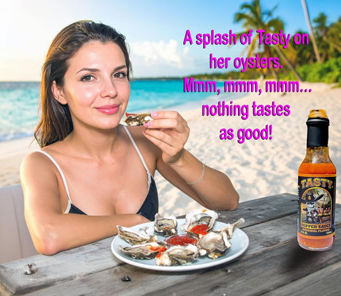 TASTY PEPPER SAUCE (30k 5 oz Caribbean Scotch Bonnet Hot Sauce, Salsa Picante Gourmet Pepper Sauce, Texas Made