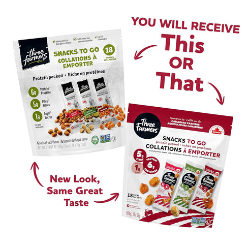 Packs 18 Pack Three Farmers Healthy Variety Snack - Roasted, Never Fried - Protein Rich healthy snacks for adults