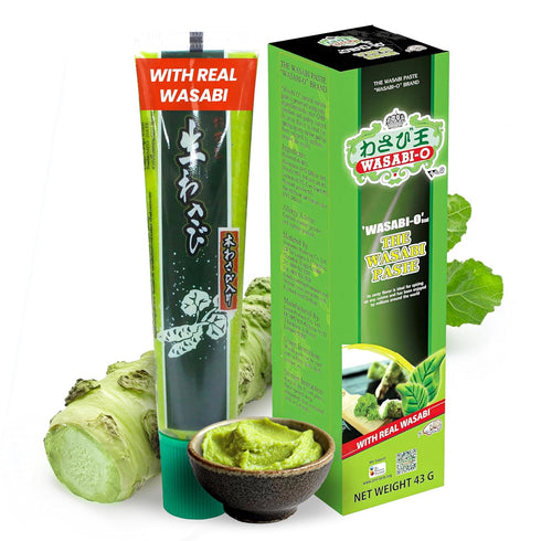 Wasabi-O Real Wasabi Paste - Authentic Japanese Fresh Wasabi Root, Mild Heat, Squeeze Tube for Sushi and Seafood