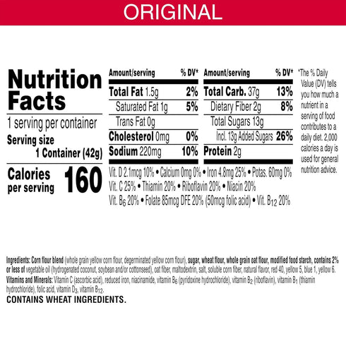 18oz (12 Kellogg's Froot Loops Breakfast Cereal Cups, Fruit Flavored, Breakfast Snacks with Vitamin C, Original, Case