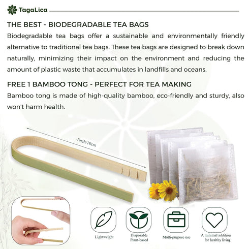 135 100% Tagalica, Premium Dandelion Root Tea Bags, Natural & Pure from Dandelion Root, Eco-Conscious Tea Bags, Herbal