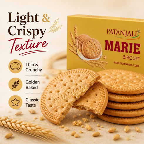 (Pack 3) 240g 0.52 lb Patanjali Marie Biscuit Of - /