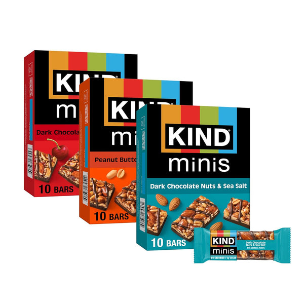 KIND Bar Minis, Variety Pack, Dark Chocolate Nuts and Sea Salt, Dark