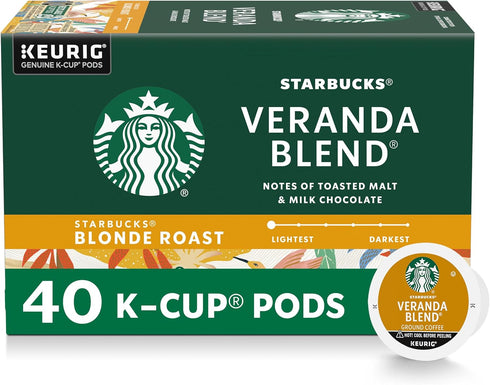 Starbucks K-Cup Coffee Pods, Starbucks Blonde Roast Hot or Iced Coffee, Veranda