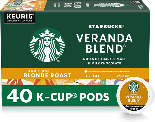 Starbucks K-Cup Coffee Pods, Starbucks Blonde Roast Hot or Iced Coffee, Veranda
