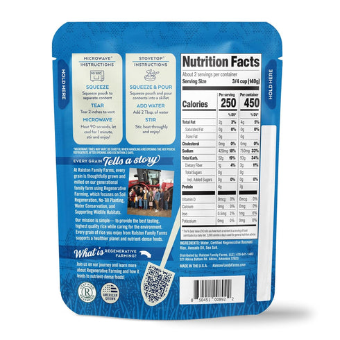 90-Second 8.5 oz (6-Pack) Ralston Family Farms Basmati Ready-to-Eat Rice, Microwave Meal, Clean Ingredients, USA Grown