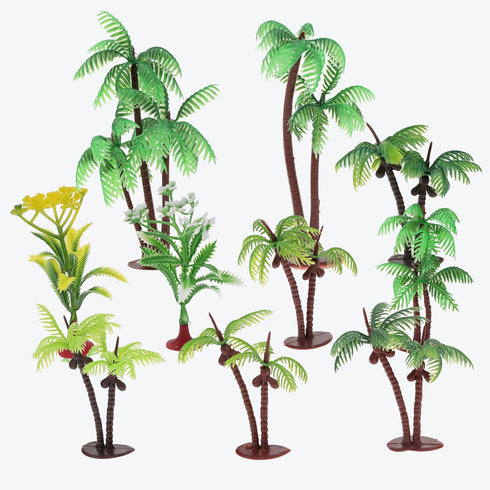 10Pcs Miniature Coconut Palm Tree Model Artificial Greenery Plant Decoration DIY Train Railway Building Diorama Sandbox
