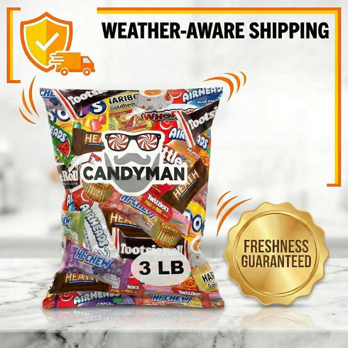 3 Lb Pack, Bulk Candy Variety Assorted Chocolate Candy Individually Wrapped, Fun Size & Mini Candy Bars for Parties
