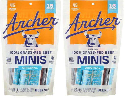 Country Archer, Jerky Sticks Mini Beef Original 16 Count, 8 Ounce (Pack