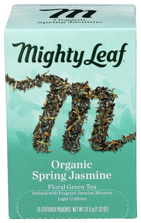 Mighty Leaf Tea Organic Spring Jasmine, Whole Leaf Pouches, 15 ct