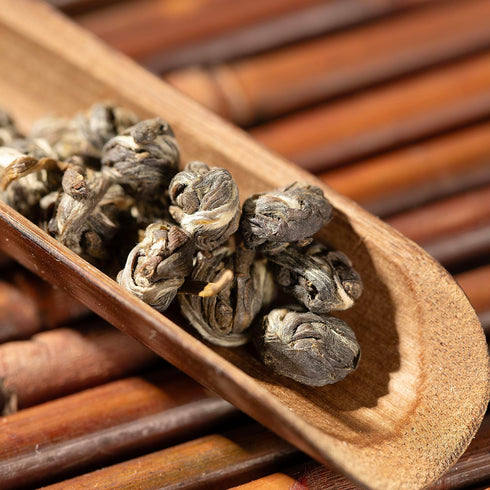 4 WHF Jasmine Green Tea, Premium Dragon Pearl Tea, Naturally Scented, Hand-Rolled Loose Leaf tea, Low Caffeine, Ounce