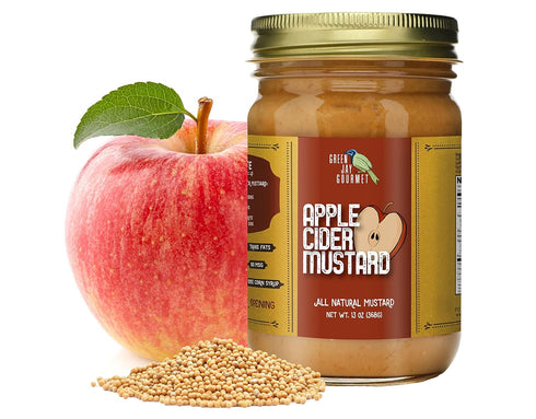 Green Jay Gourmet Apple Cider Mustard - Natural Specialty Spread & Condiment