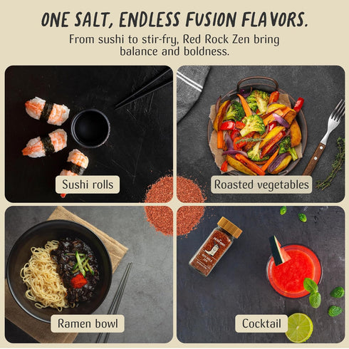 4oz The Salted Roots - Red Rock Zen Salt - Umami-Rich Gourmet Blend with Miso, Wasabi, Thai Chili & Citrus - Hawaiian