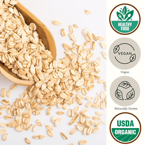 (4.8 lb) 100% Be Still Farms Organic Oatmeal Regular Rolled Oats - Old Fashioned Oat Bulk - Whole Grain | High in Fiber
