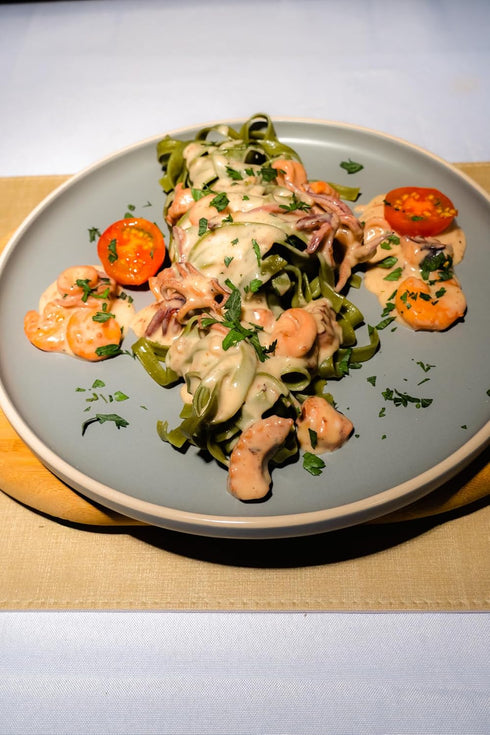 Da Capri (Pack 2) 16 Oz 100% Spinach Fettuccine Of | Artisanal Homemade Pasta | Vegan & Healthy | Natural & Plant-Based