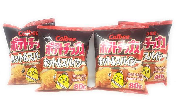 Calbee Potato Chips 4 Packs (Hot & Spicy)