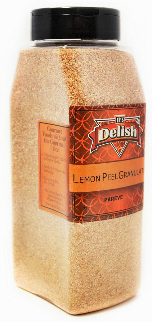 18 Oz. 100% Gourmet Granulated Lemon Peel By Its Delish Large Jar Natural Lemon Peel Granules Great Zest for Tea