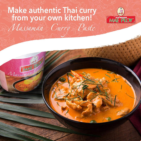 (14 oz Mae Ploy Massaman Curry Paste, Authentic Thai Masaman Curry Paste For Thai Curries And Other Dishes, Aromatic
