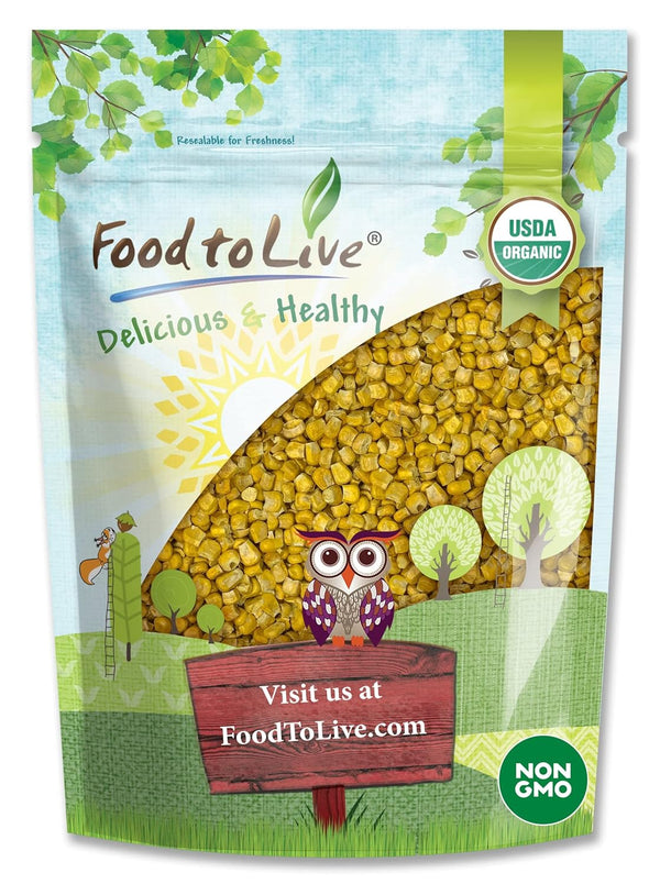 Food to Live Organic Super Sweet Corn, Freeze-Dried, 1 Pound - Whole