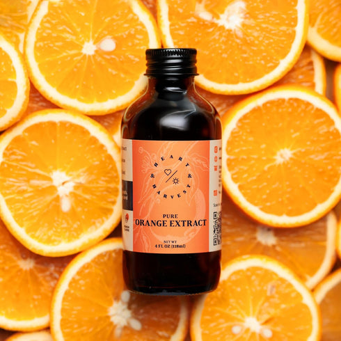 4 oz Heart & Harvest Pure Orange Extract - Sugar Free and Gluten Free Baking Supplies - Rich Intense Citrus Flavor