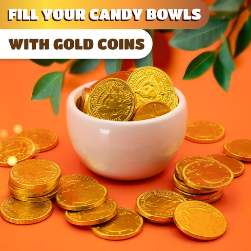 2 Pack 160 Count Milk Chocolate Coins Bulk - Pound - - Chocolate Gold Coins for Party Favors - Individually Wrapped