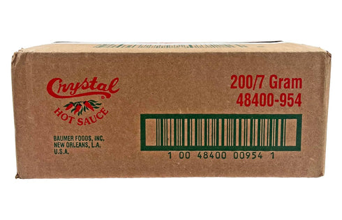 200 (7) Packets Louisiana Crystal Hot Sauce Box of Gram