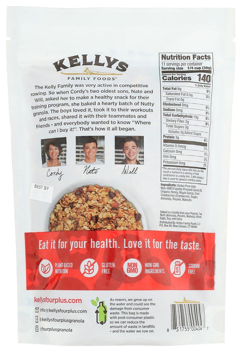 12 OZ KELLYS FOUR PLUS GRANOLA Cranberry Nut Granola