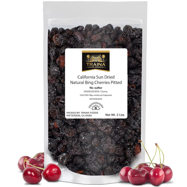 Traina Home Grown California Sun Dried Natural Pitted Cherries - Healthy, Natural,