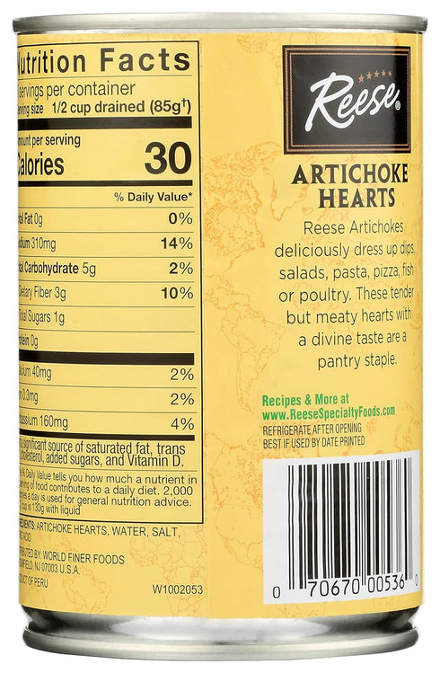 14 (Pack 12) Reese Large Artichoke Hearts Non GMO, Ounce