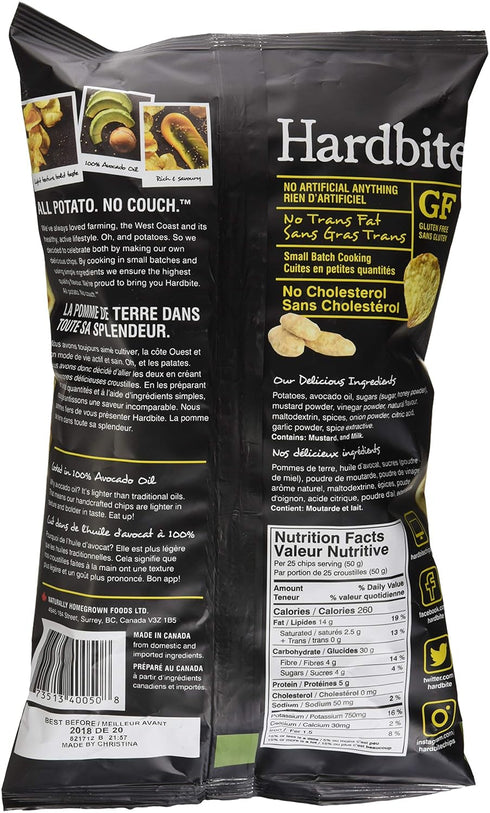 Hardbite 128 Honey Dijon Avocado Oil Potato Chips, GR
